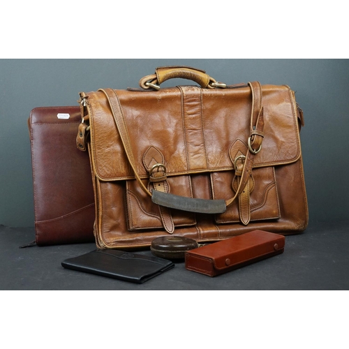 609 - 'Tula' attache case & other leatherware items (5)