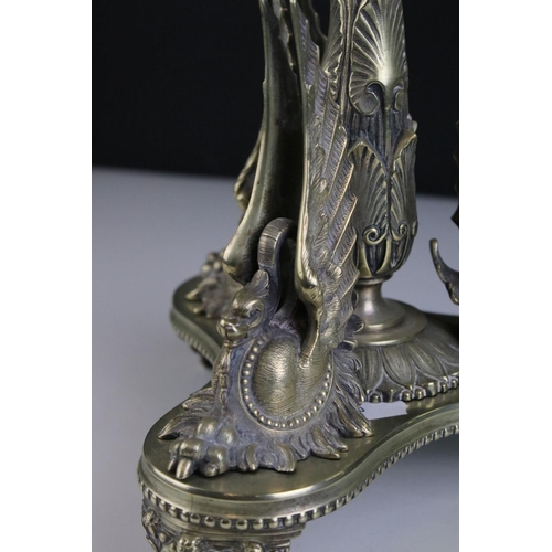 146 - Late 19th century Silver Plated and Glass Centrepiece, with various plastic fruits, 40cms high