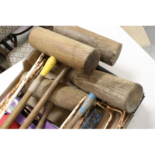 160 - Mid 20th century Croquet Set with Four Wooden Mallets