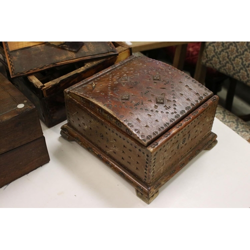 161 - Collection of Five Wooden Boxes including Two 19th century Writing Boxes, Musical Box, Tortoiseshell... 