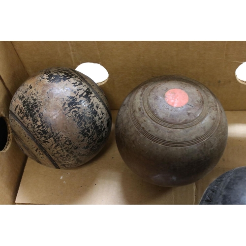 172 - Collection of Nine Wooden Bowling Balls