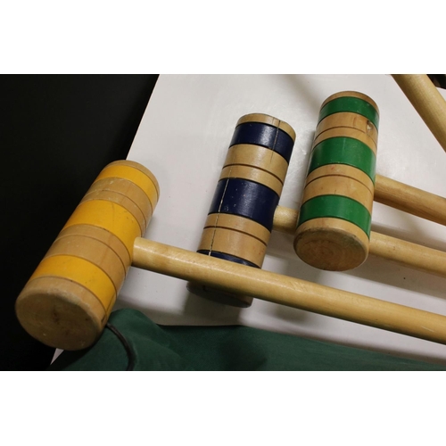 175 - Modern Traditional Garden Croquet Set in a Canvas Bag