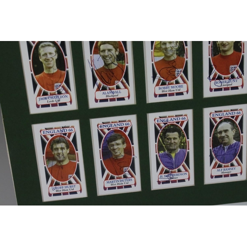 178 - Football autographs - England, World Cup Winners 1966, set of mounted cards, individually signed by ... 