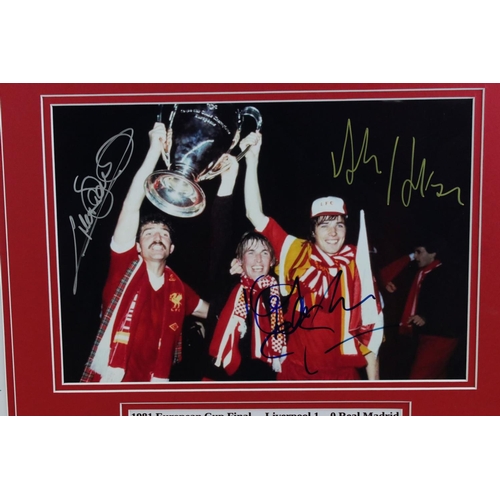 179 - Football autographs - Liverpool FC, a mounted European Cup Winners display, signed by Graeme Souness... 