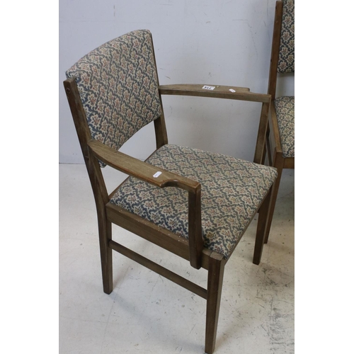 714 - Set of Six Mid 20th century Gordon Russell Teak Dining Chairs with upholstered seats and backs (incl... 