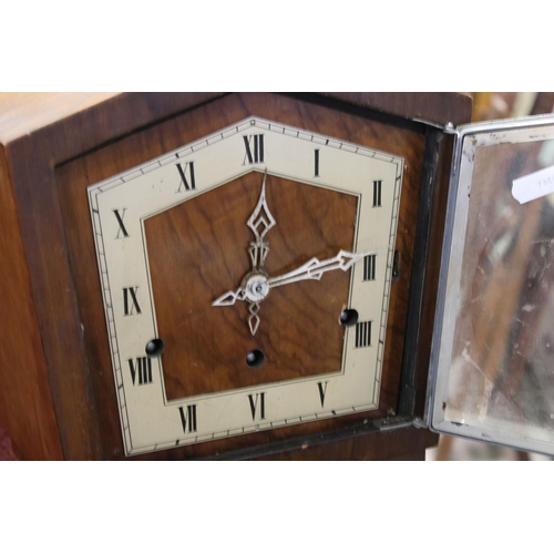 730 - 1930's / 40's Walnut Cased Grandmother Clock, 138cms high