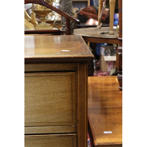 746 - Edwardian Mahogany Inlaid Chest of Two Short over Two Long Drawers, 107cms long x 78cms high