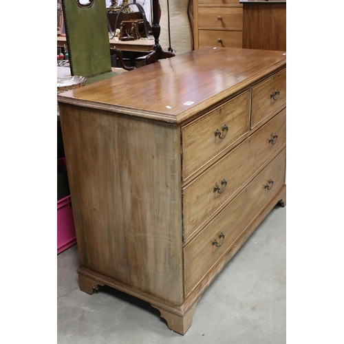 762 - 19th century Inlaid Mahogany Chest of Two Short and Two Long Drawers, raised on bracket feet, 118cms... 