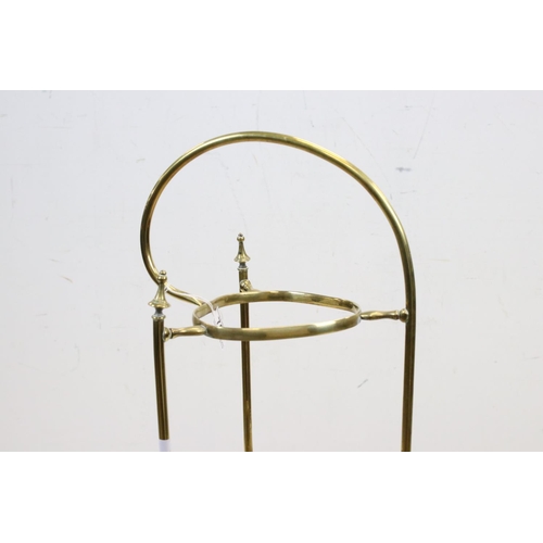 768 - 19th century Seccessionist Brass Three Tier Pot / Plate Stand, 83cms high