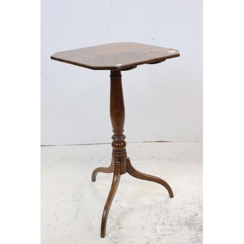 774 - George III Mahogany Square Tilt Top Pedestal Table, 44cms wide x 74cms high