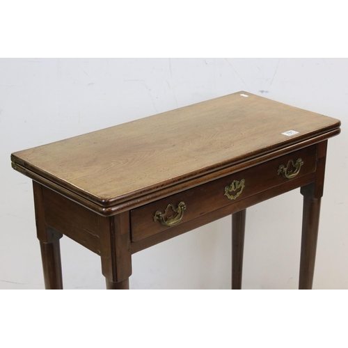 781 - Small George II Mahogany Tea Table with single drawer and raised on turned legs with pad feet, 75cms... 