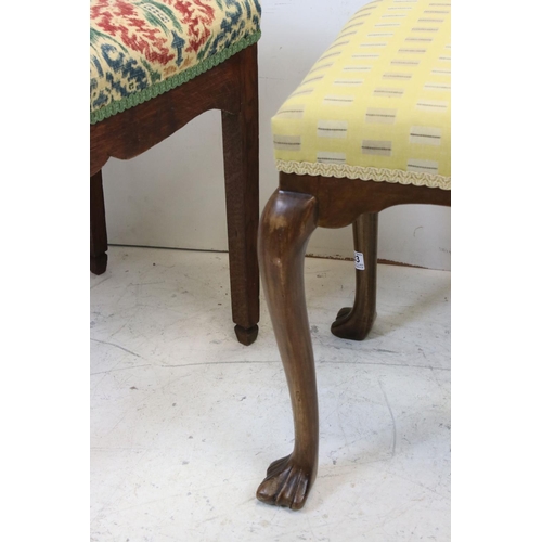 783 - Dressing Table Stool with cabriole legs and trifid feet, 60cms long together with one other Dressing... 