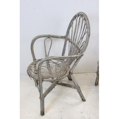 784 - Pair of Wicker Elbow Chairs with Hooped Back, approx. 83cms high