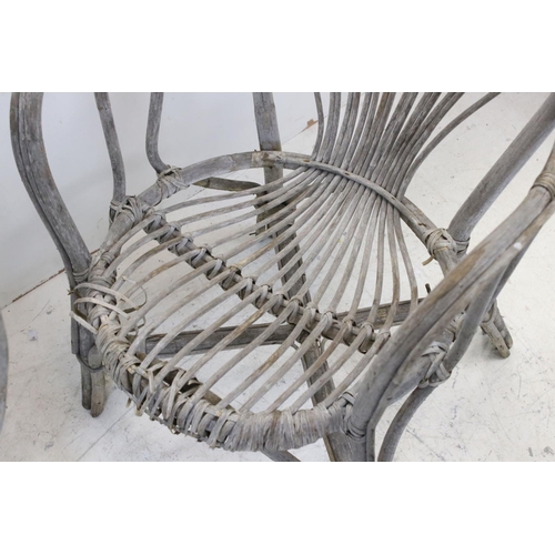 784 - Pair of Wicker Elbow Chairs with Hooped Back, approx. 83cms high