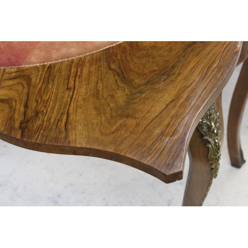 795 - 19th century French Walnut Fold-over Card Table, the shaped top with floral marquetry inlay (a/f) op... 