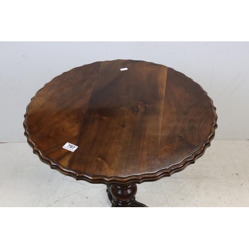 797 - Early 19th century style  Circular Pedestal Table with piecrust edge, 61cms diameter x 65cms high