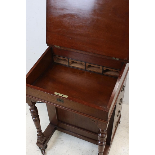 803 - Late 19th century Mahogany Davenport, the stationery compartment to top with a later fitted electric... 