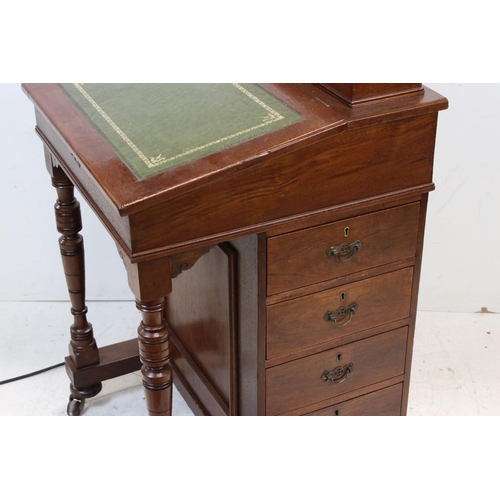 803 - Late 19th century Mahogany Davenport, the stationery compartment to top with a later fitted electric... 