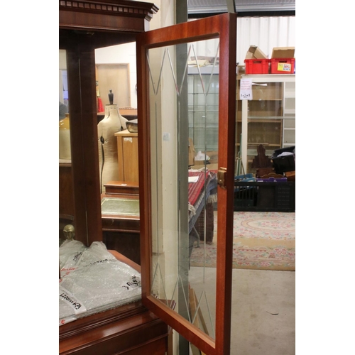 814 - Reproduction Regency Corner Cabinet with upper glazed section, 181cms high