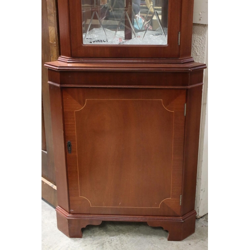 814 - Reproduction Regency Corner Cabinet with upper glazed section, 181cms high