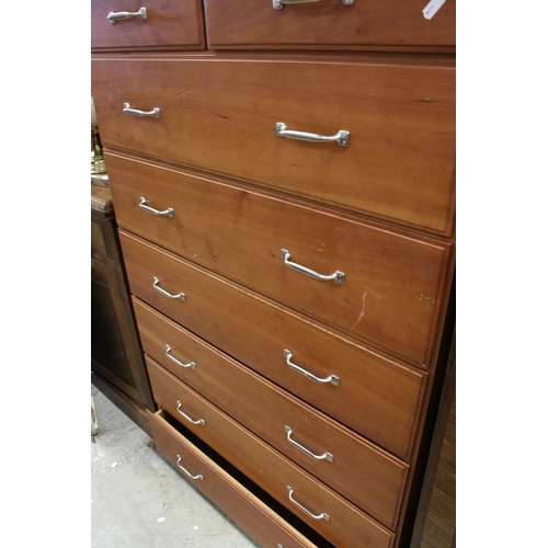 817 - Modern Heals of London Tallboy / Chest of Four Short over Six Long Drawers with Chrome Handles, 90cm... 