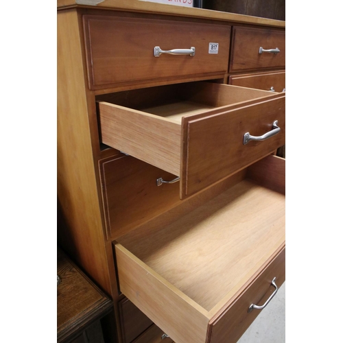 817 - Modern Heals of London Tallboy / Chest of Four Short over Six Long Drawers with Chrome Handles, 90cm... 