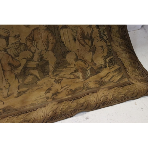 824 - Large Tapestry Wall Hanging depicting an 18th century Continental Village Scene, approx. 204cms wide