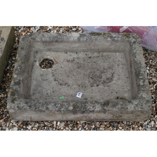 694 - Antique stone sink, measures approx 70cm x 51cm