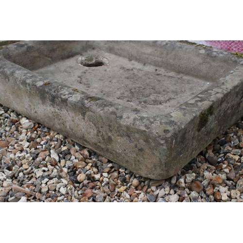 694 - Antique stone sink, measures approx 70cm x 51cm