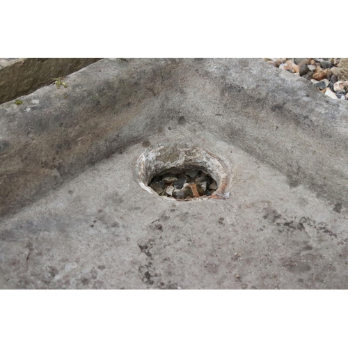 694 - Antique stone sink, measures approx 70cm x 51cm