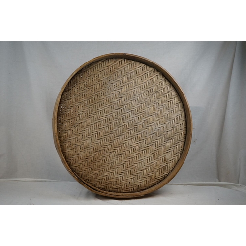 624 - A vintage wooden basketry sieve for flour, rice or seed.