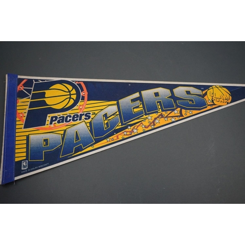 625 - Collection of Seven American Basketball Pennants including Two x Phoenix Suns, Pacers, Orlando Magic... 