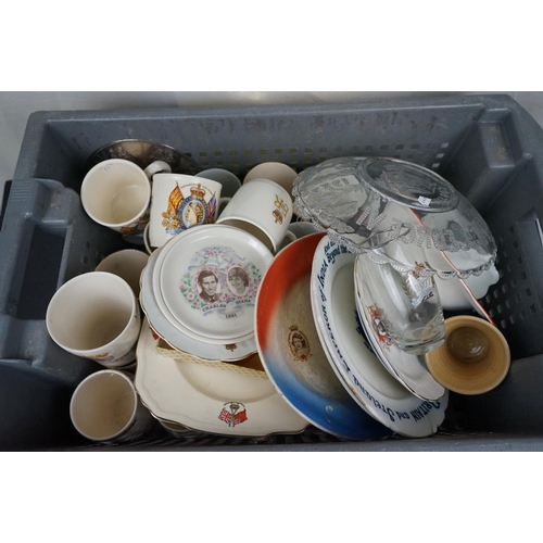 628 - A good quantity of crested china to include W.H. Goss together with a quantity of coronation ware.