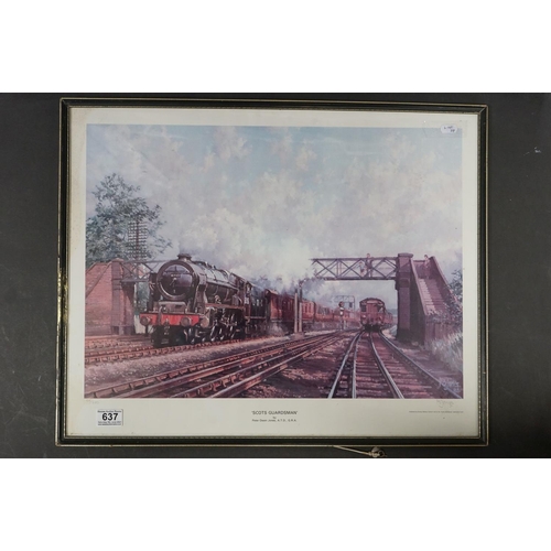 637 - Peter Owen Jones, railwayana interest, a signed limited edition print of Scots Guardsman, no. 54