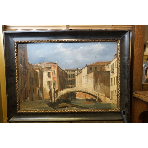 644 - Oil on board of a Venetian scene