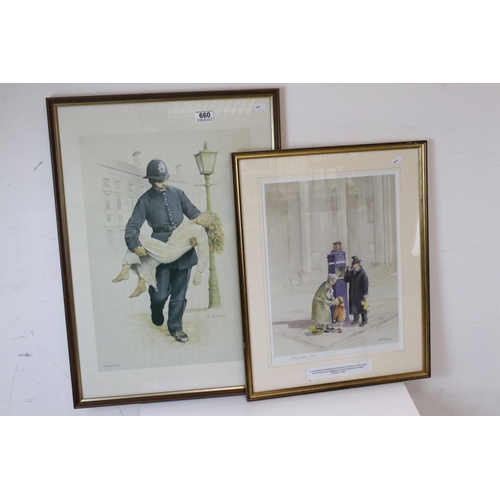 660 - two framed Police Constabulary prints by T W Paintam & K Lyles.