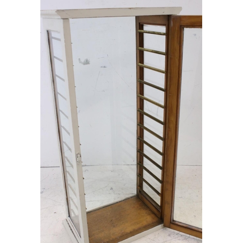 744a - Early 20th century Glass Medicine Cabinet (lacking shelves), 36cms wide x 78cms high