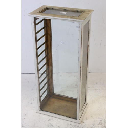 744a - Early 20th century Glass Medicine Cabinet (lacking shelves), 36cms wide x 78cms high