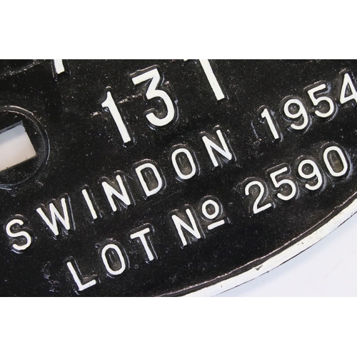 95 - Cast Iron Wagon plate Swindon 1954