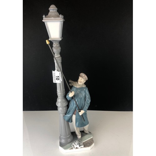 10 - Boxed Lladro figure ' The Lamp Lighter ' 48cm in height.