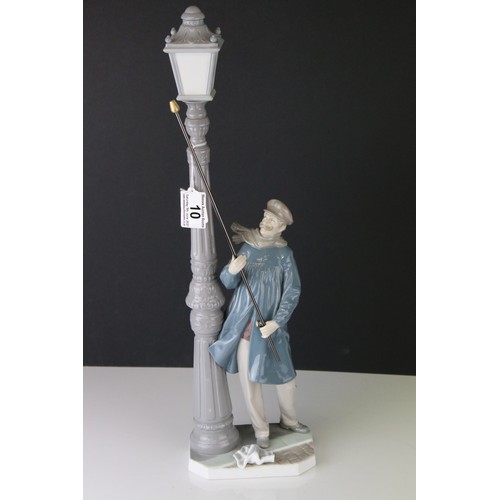 10 - Boxed Lladro figure ' The Lamp Lighter ' 48cm in height.