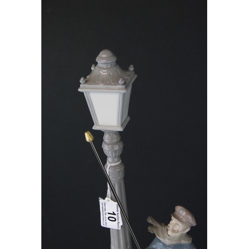 10 - Boxed Lladro figure ' The Lamp Lighter ' 48cm in height.