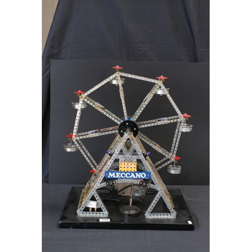 173 - Meccano Ferris Wheel mechanical construction, with lights, untested, all original Meccano parts, sho... 