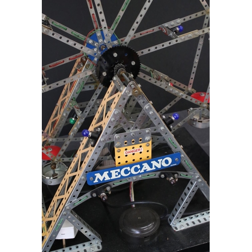 173 - Meccano Ferris Wheel mechanical construction, with lights, untested, all original Meccano parts, sho... 