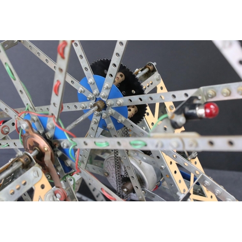 173 - Meccano Ferris Wheel mechanical construction, with lights, untested, all original Meccano parts, sho... 