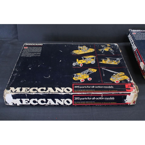 167 - Seven boxed 1970s Meccano sets, to include no.5 x2, no.4, no.3 x2, no.2 & no.1, all unchecked