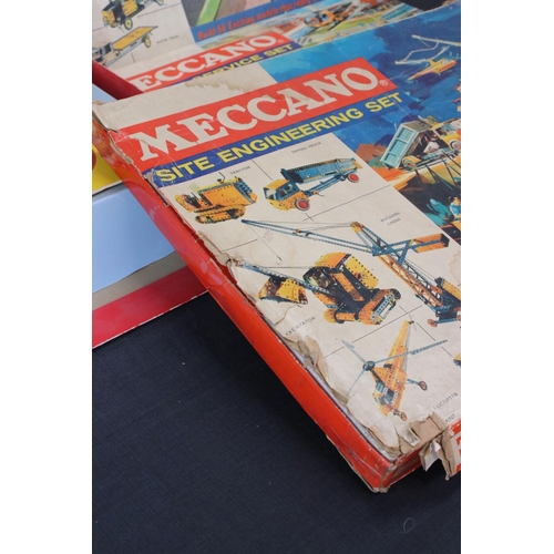 170 - Six boxed Meccano sets to include Highway Vehicle Set, Airport Service Set, Engineering Set etc, unc... 