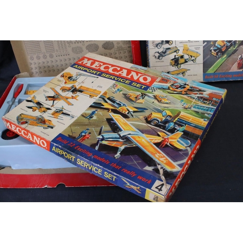 170 - Six boxed Meccano sets to include Highway Vehicle Set, Airport Service Set, Engineering Set etc, unc... 