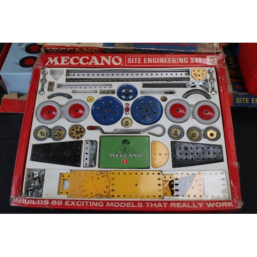 170 - Six boxed Meccano sets to include Highway Vehicle Set, Airport Service Set, Engineering Set etc, unc... 