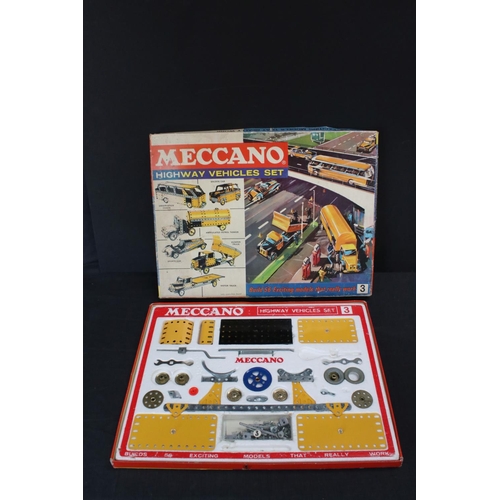 170 - Six boxed Meccano sets to include Highway Vehicle Set, Airport Service Set, Engineering Set etc, unc... 